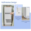 Miniatyrbillede 4 af 6: Rootz Bedside Bord smal - sidebord - natbord - dobbelt opbevaring - hvid - 30 cm x 25 cm x 65 cm