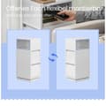 Miniatyrbillede 5 af 6: Rootz Bedside Bord smal - sidebord - natbord - dobbelt opbevaring - hvid - 30 cm x 25 cm x 65 cm
