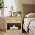Miniatyrbillede 5 af 5: Rootz Bedside Bord med skuffe - sidebord - natbord - Rumbesparende opbevaring - 28,1 x 39,1 x 41,1 cm