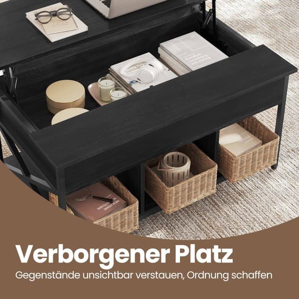 Rootz Sofabord - Højdejusterbar bordplade - Træspanelbord - Stålramme - 60 cm x 100 cm x (48-62) cm