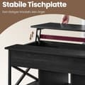 Miniatyrbillede 4 af 6: Rootz Sofabord - Højdejusterbar bordplade - Træspanelbord - Stålramme - 60 cm x 100 cm x (48-62) cm