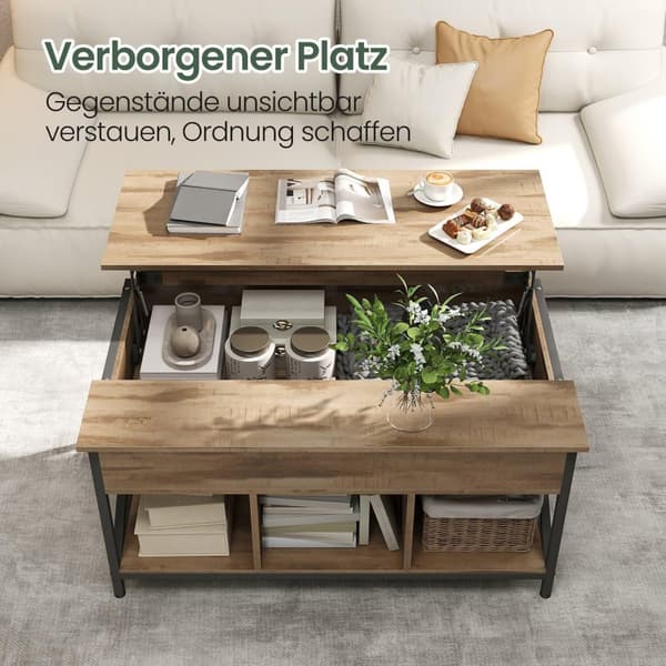 Rootz soffbord - Höjdjusterbar bord - Träflipplatta - Stål - Camel Brown Black - 60 x 100 x (48-62) cm