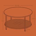 Miniatyrbillede 2 af 5: Rootz sofabord - stuebord - sofatisk - justerbar fod - 80 cm D x 46 cm h