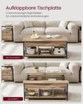 Miniatyrbild 3 av 5: Rootz soffbord - cocktailbord - vardagsrumsbord - dold & öppen förvaring - trä spånbräda & stål - brun, svart - 60 x 120 x (48-62) cm