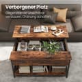 Miniatyrbild 3 av 5: Rootz höjdjusterbart soffbord - brunsvart - vardagsrumsbord - trä spånskiva - stål - 60 x 100 x (48-62) cm