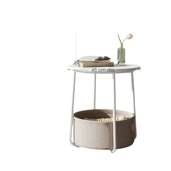 Rootz Round Side Bord - Lille sofabord - Kompakt bord - Let opbevaring - 45 cm D x 50 cm H
