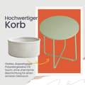 Miniatyrbillede 4 af 4: Rootz Round sofabord - Lille bord - Sidebord - Alsidig design - 45 cm D x 50 cm H, stofkurv: 39,6 cm D x 18,2 cm h