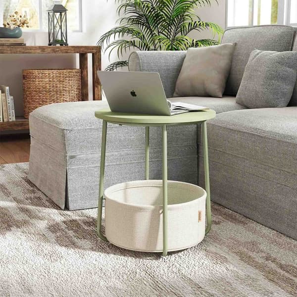 Rootz Round sofabord - Lille bord - Sidebord - Alsidig design - 45 cm D x 50 cm H, stofkurv: 39,6 cm D x 18,2 cm h