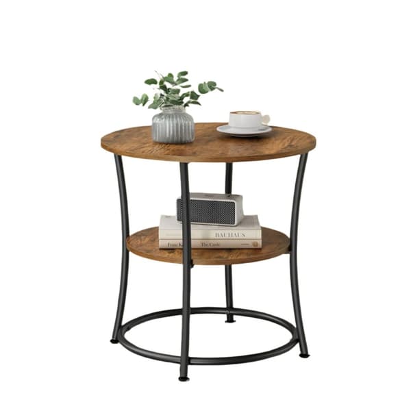 Rootz Round Side Bord - Sofabord - Sofatisk - Vintage Charm - Robust design - 55 cm x 55 cm