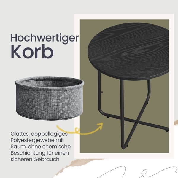 Rootz Round Side Bord - Sofabord - Lille bord - Rumbesparende design - 45 cm D x 50 cm H