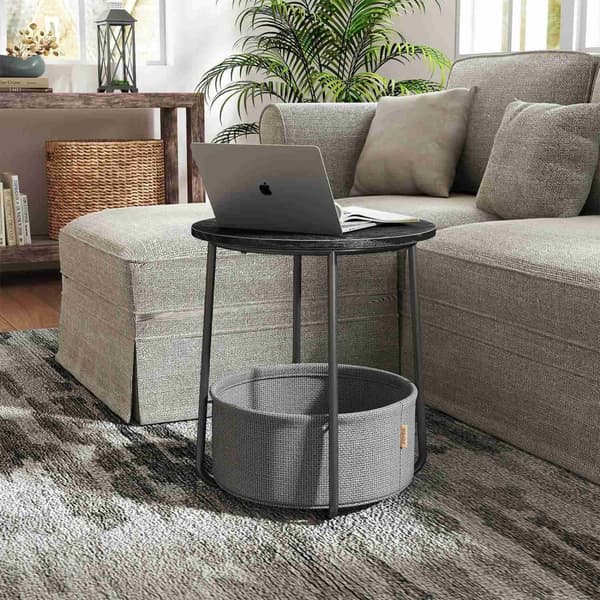 Rootz Round Side Bord - Sofabord - Lille bord - Rumbesparende design - 45 cm D x 50 cm H