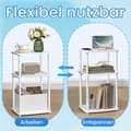 Miniatyrbillede 4 af 5: Rootz sidebord med 3 hylder - Opbevaringsbord - Display Stand - Holdbart design - 30 cm x 34 cm x 58 cm Snehvide