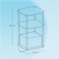 Miniatyrbillede 5 af 5: Rootz sidebord med 3 hylder - Opbevaringsbord - Display Stand - Holdbart design - 30 cm x 34 cm x 58 cm Snehvide