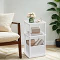 Miniatyrbillede 2 af 5: Rootz sidebord med 3 hylder - Opbevaringsbord - Display Stand - Holdbart design - 30 cm x 34 cm x 58 cm Snehvide