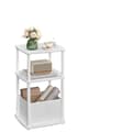 Miniatyrbillede 1 af 5: Rootz sidebord med 3 hylder - Opbevaringsbord - Display Stand - Holdbart design - 30 cm x 34 cm x 58 cm Snehvide