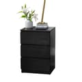 Miniatyrbillede 1 af 5: Rootz Side Tabel 3 -skuffer - natbord - Bedstabel - Moderne design - Ebony Black - 35 cm x 40 cm x 59 cm