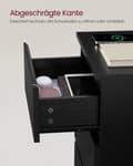 Miniatyrbild 5 av 7: ROTZ SIDA TABLE - Nattsbord - Bedside Table - Modern Black - 3 Drawers - Wood Chipboard - 35 x 40 x 59 cm
