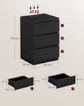 Miniatyrbild 6 av 7: ROTZ SIDA TABLE - Nattsbord - Bedside Table - Modern Black - 3 Drawers - Wood Chipboard - 35 x 40 x 59 cm