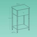 Miniatyrbild 5 av 5: ROTZ SIDA TABLE - Bedside Table - Nightstand With Shelf & Fabric Drawer - Space Saving Design - 28,1 x 38,1 x 61,1 cm