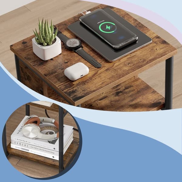ROTZ LITT SIDABORD - Bedside Table - Mal Nightstand - Inkluderar Socket Strip - 30cm x 34 cm x 58 cm