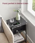 Miniatyrbild 5 av 6: RootZ -tilläggssidobord - Accenttabell - Sluttabell - USB+AC -anslutningar - Black Chipboard & Steel - 30x34x58cm