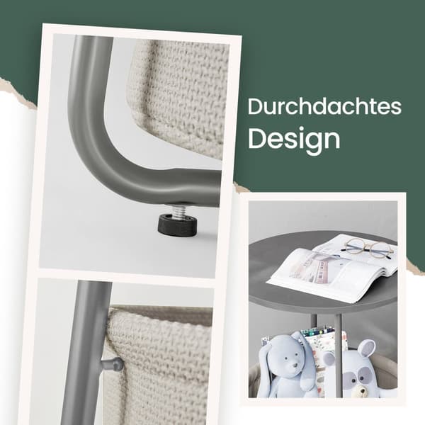 Rootz Lille rund sofabord - sidebord - Træspanel - Bærbar design - 45 cm x 50 cm