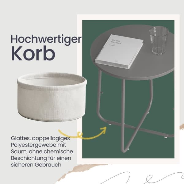Rootz Lille rund sofabord - sidebord - Træspanel - Bærbar design - 45 cm x 50 cm