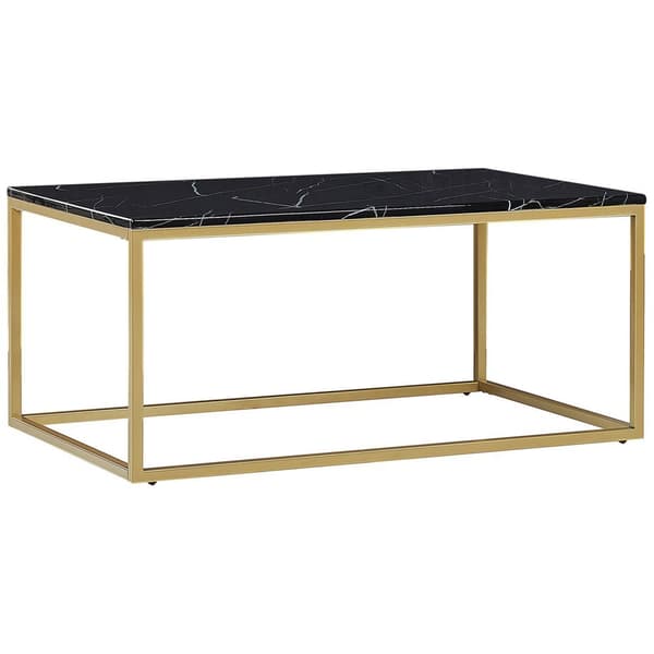 Sofabord marmorlook sort og guld DELANO Lumarko!
