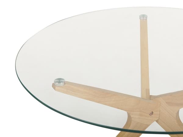 Sofabord glas lyst træ VALLEY Lumarko!