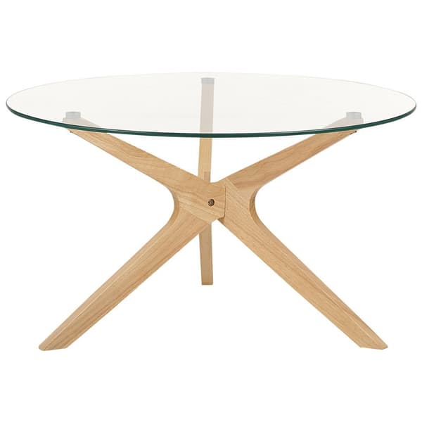 Sofabord glas lyst træ VALLEY Lumarko!