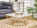 Miniatyrbild 2 av 6: Soffbord marmoreffekt beige och guld MALIBU Lumarko!