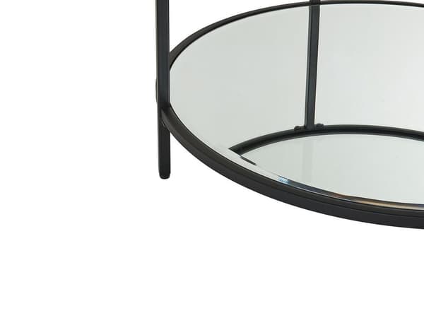 Sofabord med spejlhylde glas sort BIRNEY Lumarko!