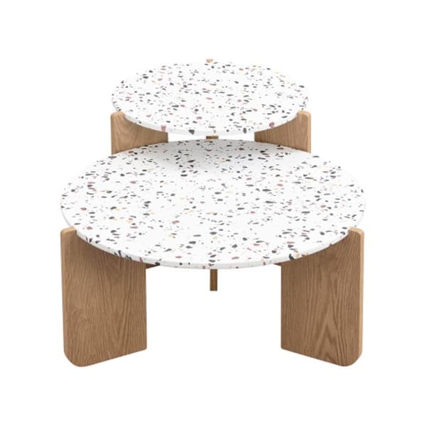 Modulär modern soffbord, soffbord, set med soffbord för vardagsrum, soffa och balkong, set med 2 soffbord