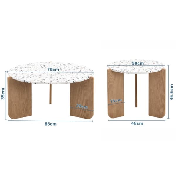 Modulär modern soffbord, soffbord, set med soffbord för vardagsrum, soffa och balkong, set med 2 soffbord