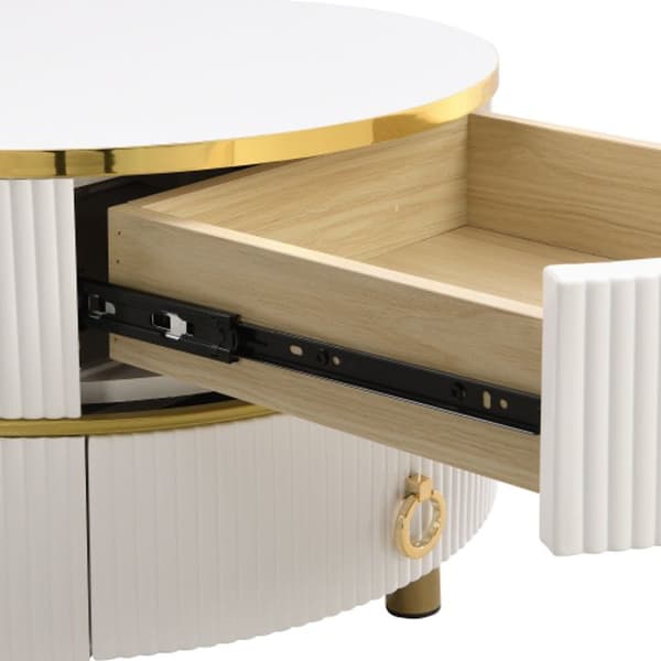 Rund soffbord 2 i 1 i MDF, 70*70*45 + 50*50*40 cm