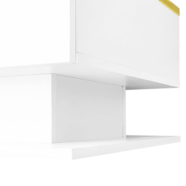 Sofabord 100 cm med LED-belysning og glasplade – Hvid højglans, moderne design til stuen