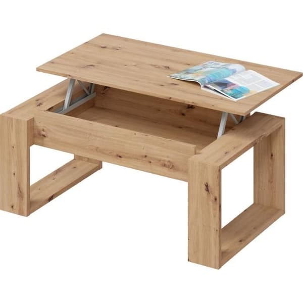 Uppfällbart soffbord - BALTIK - Rektangulärt - Ek - På ben - 105 x 55 x 45 cm