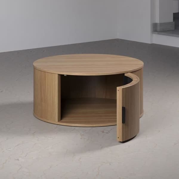 Soffbord - Runt - MDF - Ek - Essential - Diameter 80 cm Höjd 36 cm - RONIN