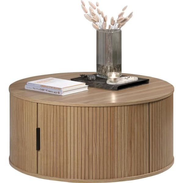 Soffbord - Runt - MDF - Ek - Essential - Diameter 80 cm Höjd 36 cm - RONIN