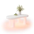 Miniatyrbild 9 av 11: Vit Couchtisch i Cloud-Form - MDF med 16-färgad LED-belysning & Förvaring