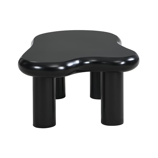 Sort Couchtisch i Cloud-Form - MDF med 16-farvet LED-belysning og opbevaring