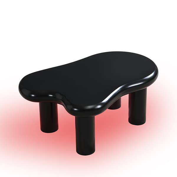 Sort Couchtisch i Cloud-Form - MDF med 16-farvet LED-belysning og opbevaring