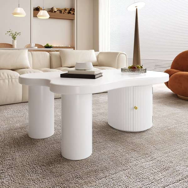 Asymmetrisk Couchtisch - Stilfuld og robust, til stuer og kontorer, med opbevaring