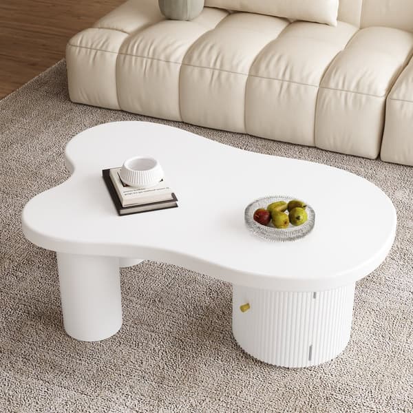 Asymmetrisk Couchtisch - Stilfuld og robust, til stuer og kontorer, med opbevaring