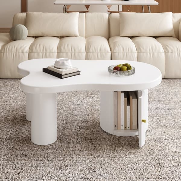 Asymmetrisk Couchtisch - Stilfuld og robust, til stuer og kontorer, med opbevaring