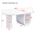 Miniatyrbild 5 av 11: Modern oval Couchtisch i vit – Enkel design, stabila U-ben, lättskött yta, rymlig förvaring, 98,5 x 53,5 x 42 cm