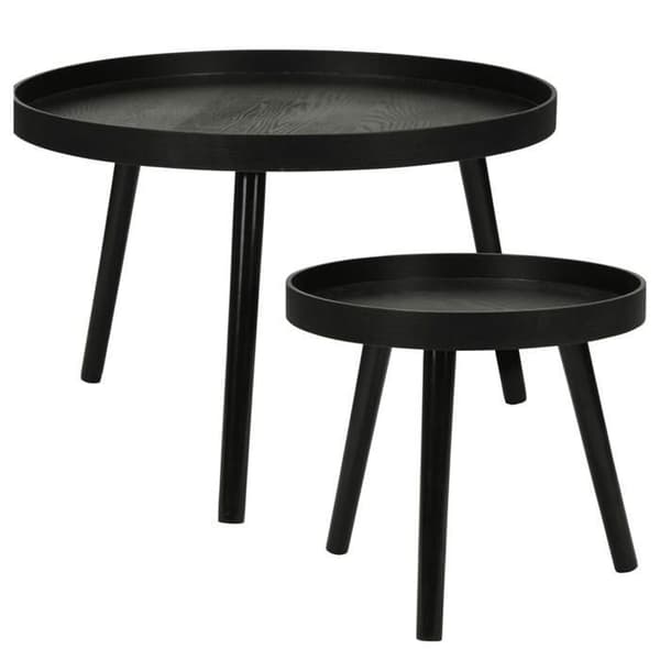 Home&Styling Set med 2 svarta runda sidobord 447466