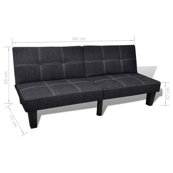 vidaXL Sovesofa stoff justerbar svart