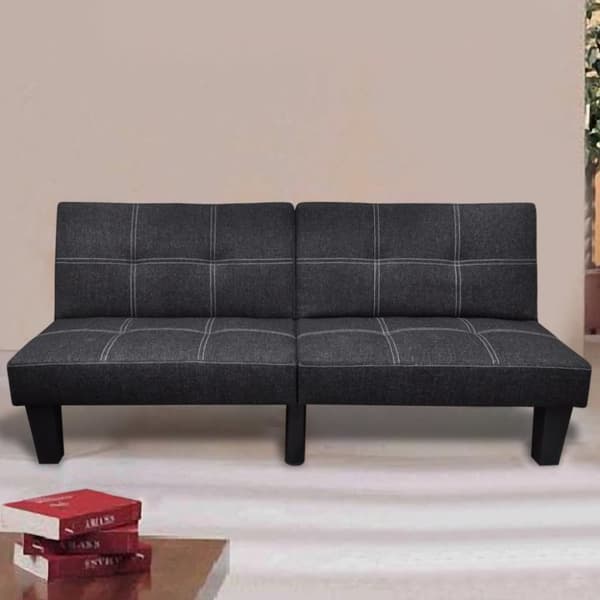 vidaXL Sovesofa stoff justerbar svart
