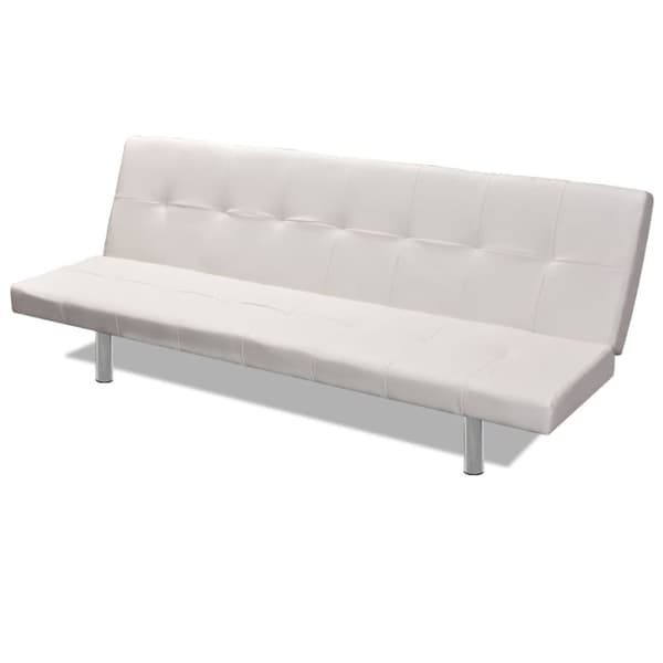 vidaXL sovesofa med to puder justérbar kunstlæder cremefarvet